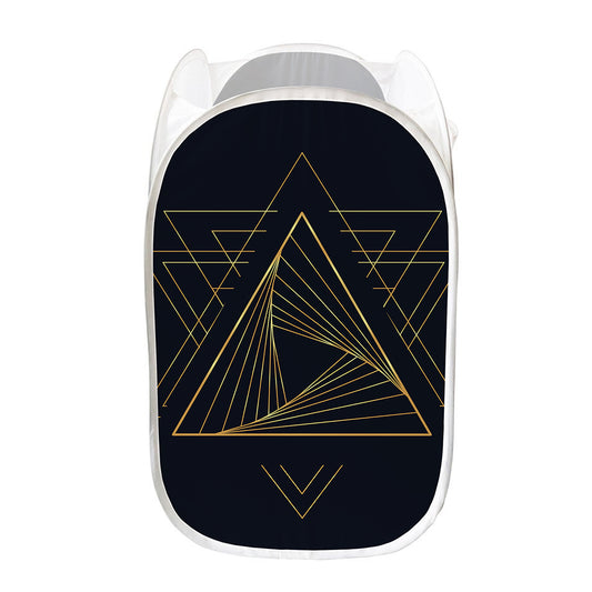 Golden Pyramid Print Mesh Laundry Hamper