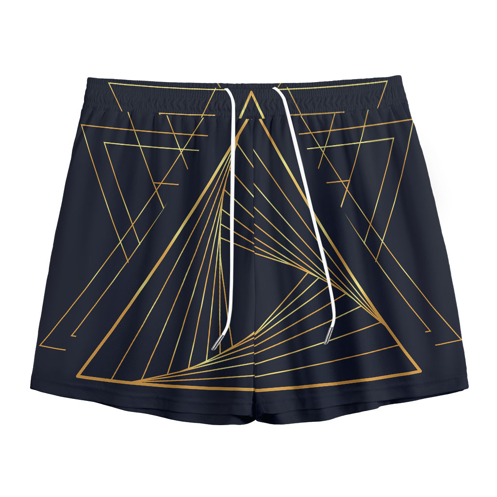 Golden Pyramid Print Mesh Shorts