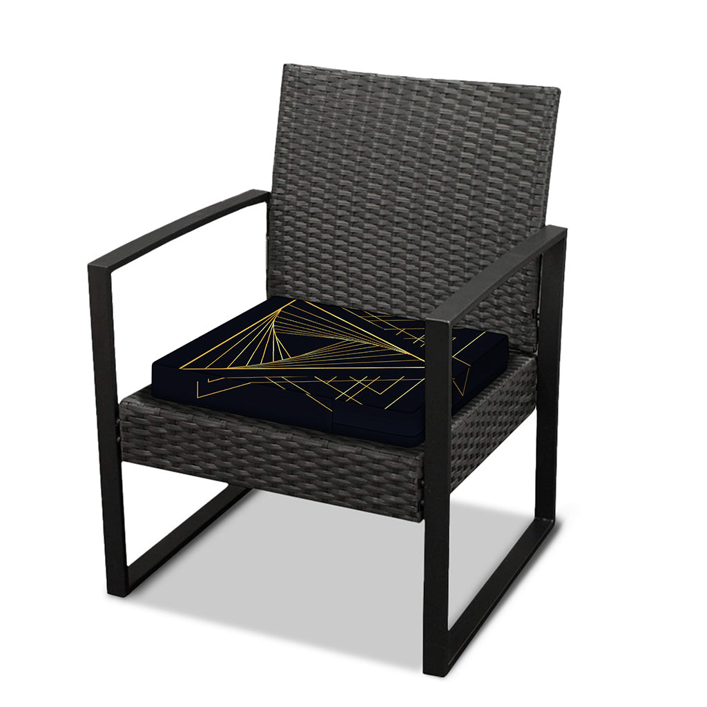 Golden Pyramid Print Outdoor Seat Cushion Cover