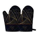 Golden Pyramid Print Oven Mitts