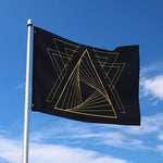 Golden Pyramid Print Polyester Flag