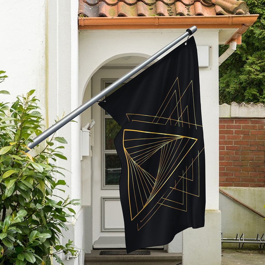 Golden Pyramid Print Polyester Flag