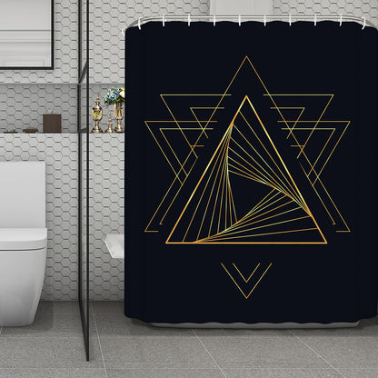 Golden Pyramid Print Polyester Shower Curtain