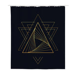 Golden Pyramid Print Polyester Shower Curtain