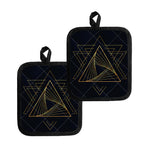 Golden Pyramid Print Pot Holders
