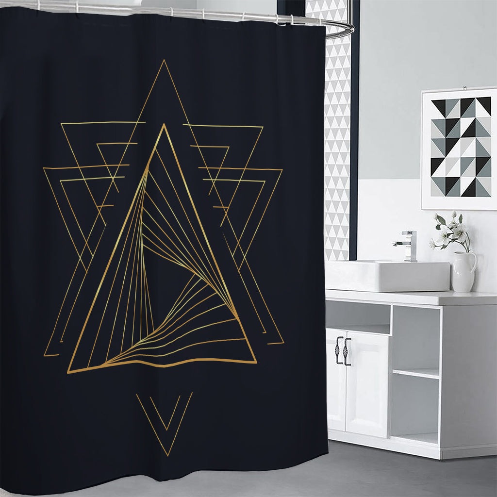 Golden Pyramid Print Premium Shower Curtain