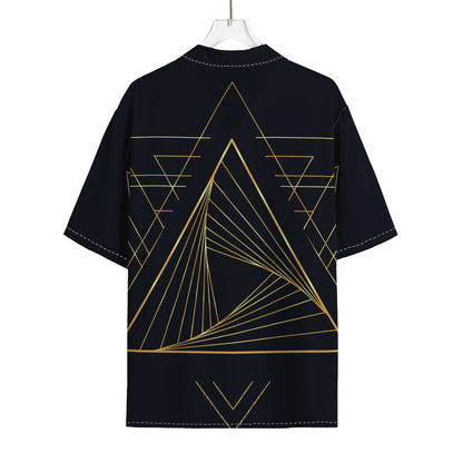 Golden Pyramid Print Rayon Hawaiian Shirt