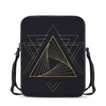 Golden Pyramid Print Rectangular Crossbody Bag