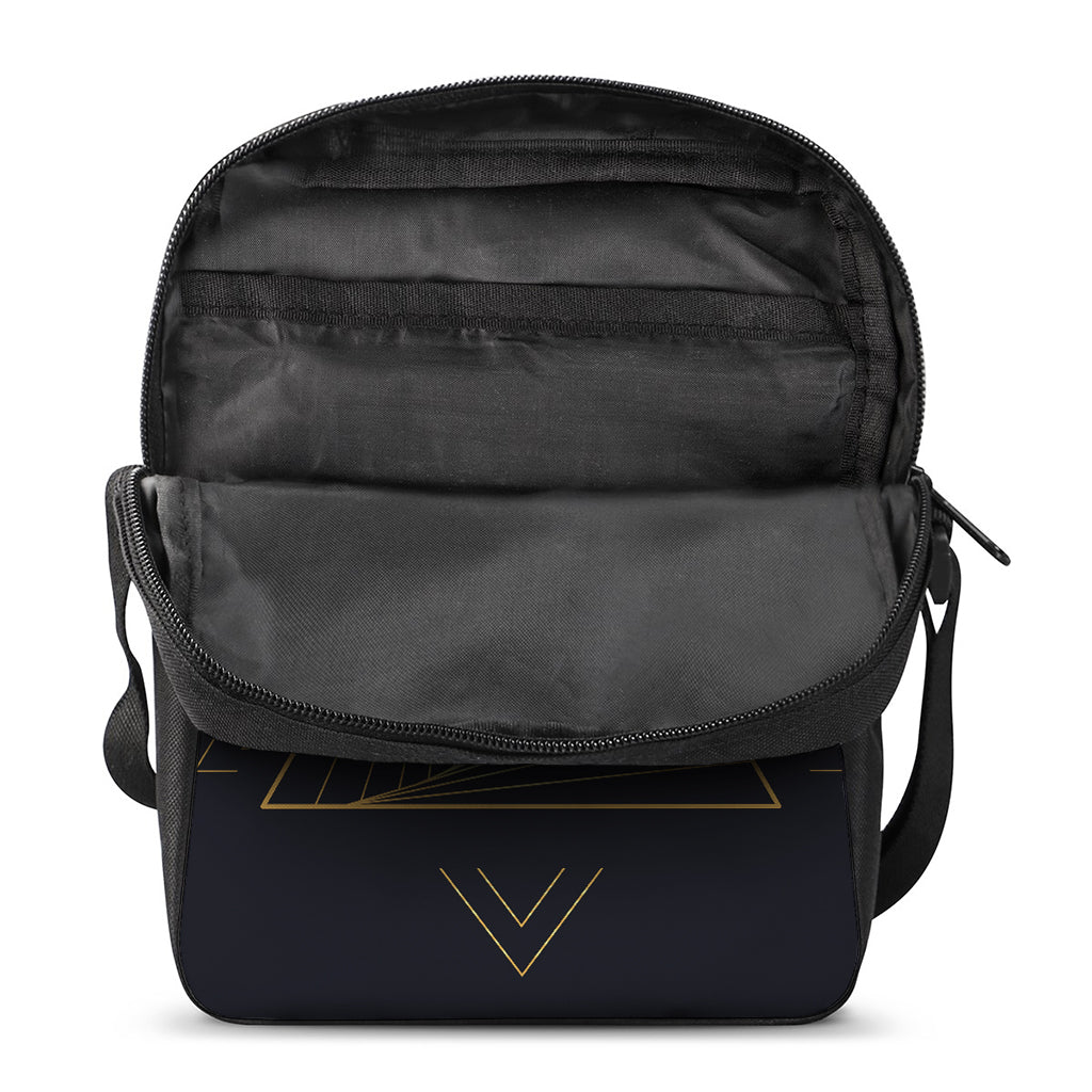 Golden Pyramid Print Rectangular Crossbody Bag