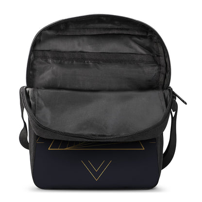 Golden Pyramid Print Rectangular Crossbody Bag