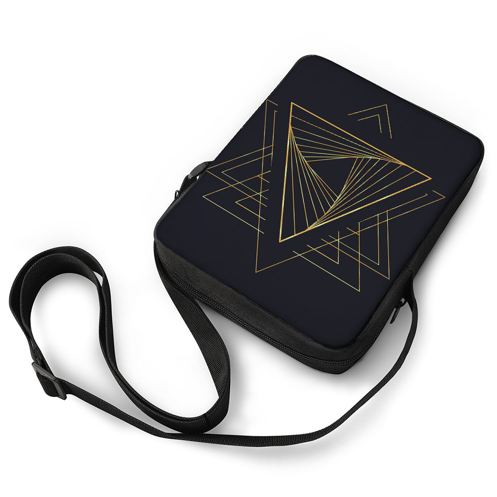 Golden Pyramid Print Rectangular Crossbody Bag