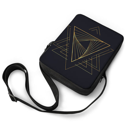 Golden Pyramid Print Rectangular Crossbody Bag