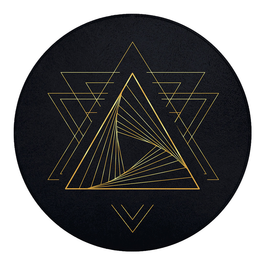 Golden Pyramid Print Round Blanket