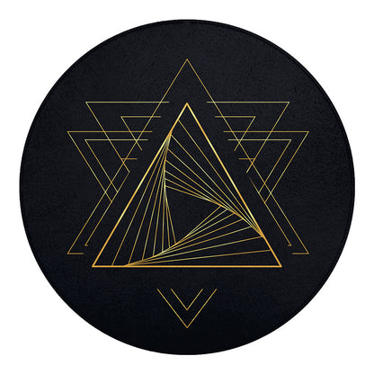 Golden Pyramid Print Round Blanket