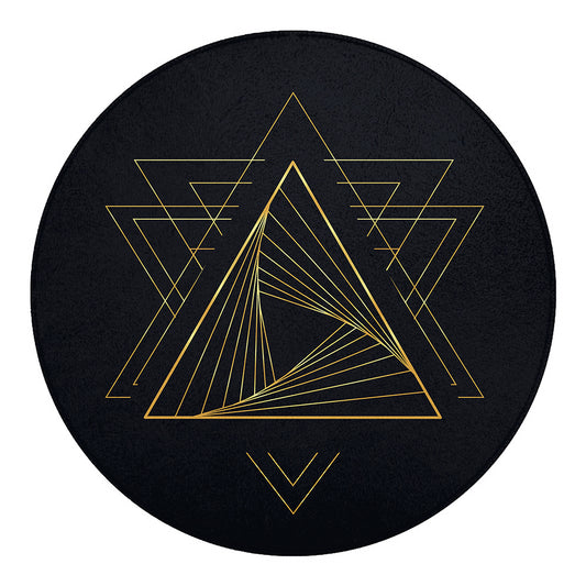 Golden Pyramid Print Round Blanket