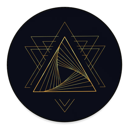 Golden Pyramid Print Round Floor Mat