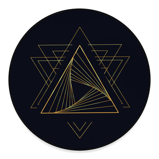 Golden Pyramid Print Round Floor Mat