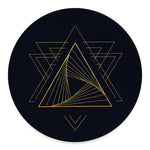 Golden Pyramid Print Round Floor Mat