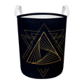 Golden Pyramid Print Round Laundry Basket