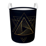 Golden Pyramid Print Round Laundry Basket
