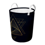 Golden Pyramid Print Round Laundry Basket