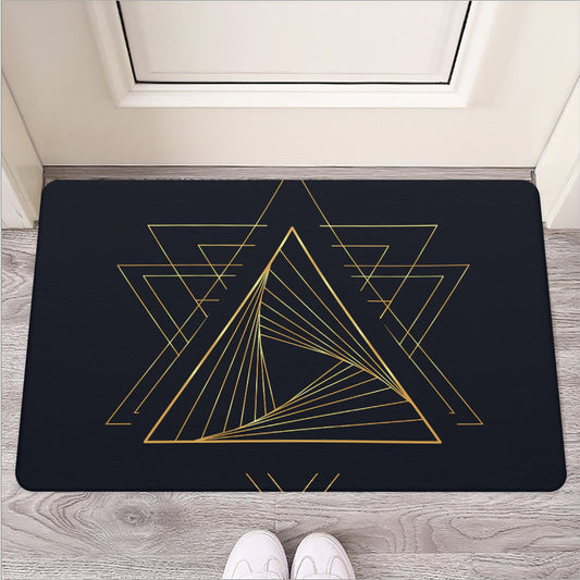 Golden Pyramid Print Rubber Doormat