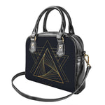 Golden Pyramid Print Shoulder Handbag