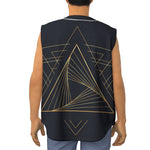 Golden Pyramid Print Sleeveless Baseball Jersey