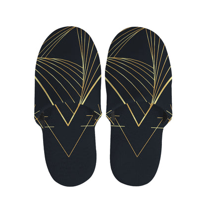 Golden Pyramid Print Slippers