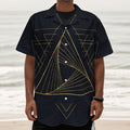 Golden Pyramid Print Textured Short Sleeve Shirt