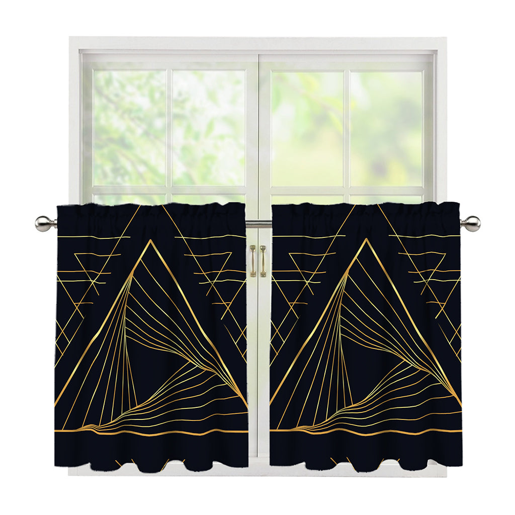 Golden Pyramid Print Tier Curtains
