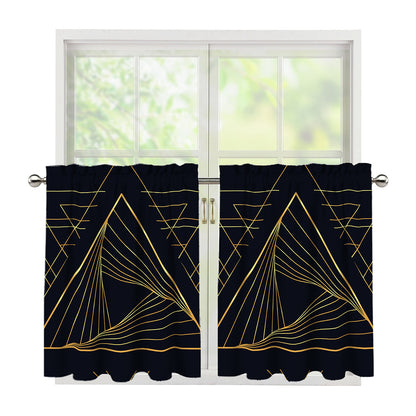 Golden Pyramid Print Tier Curtains
