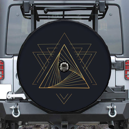 Golden Pyramid Print Tire Cover With Camera Hole