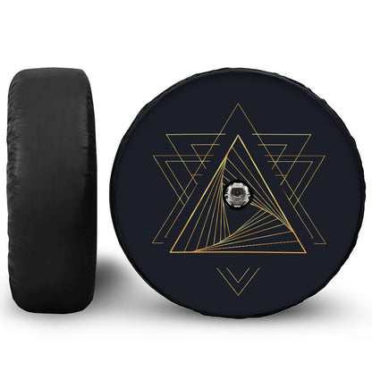 Golden Pyramid Print Tire Cover With Camera Hole