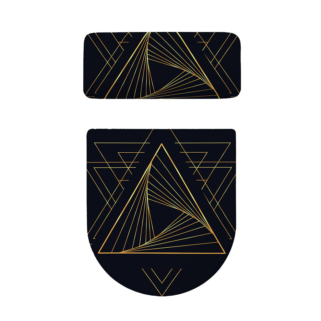 Golden Pyramid Print Toilet Lid And Tank Cover Set