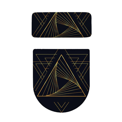 Golden Pyramid Print Toilet Lid And Tank Cover Set