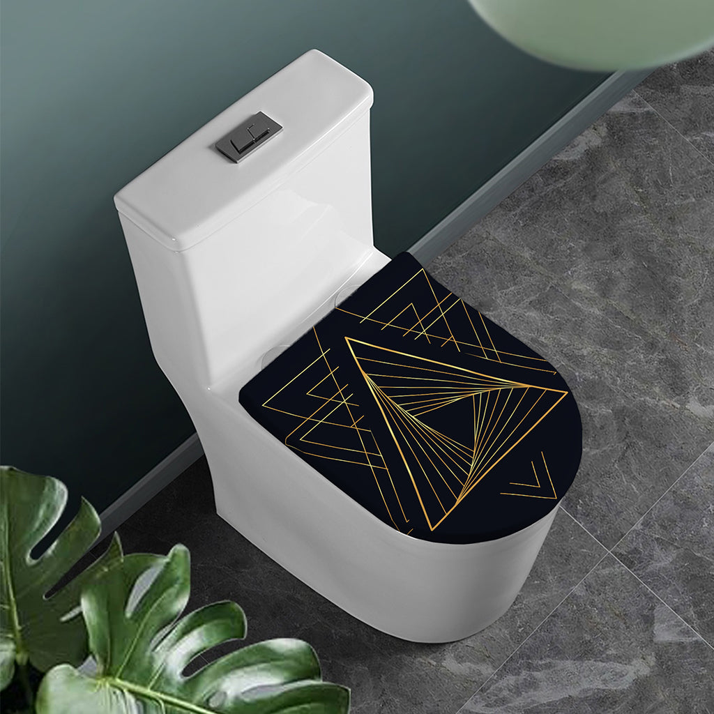 Golden Pyramid Print Toilet Lid Cover