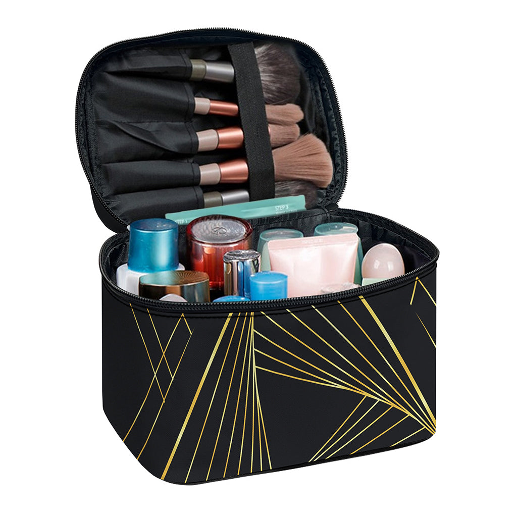 Golden Pyramid Print Travel Makeup Bag