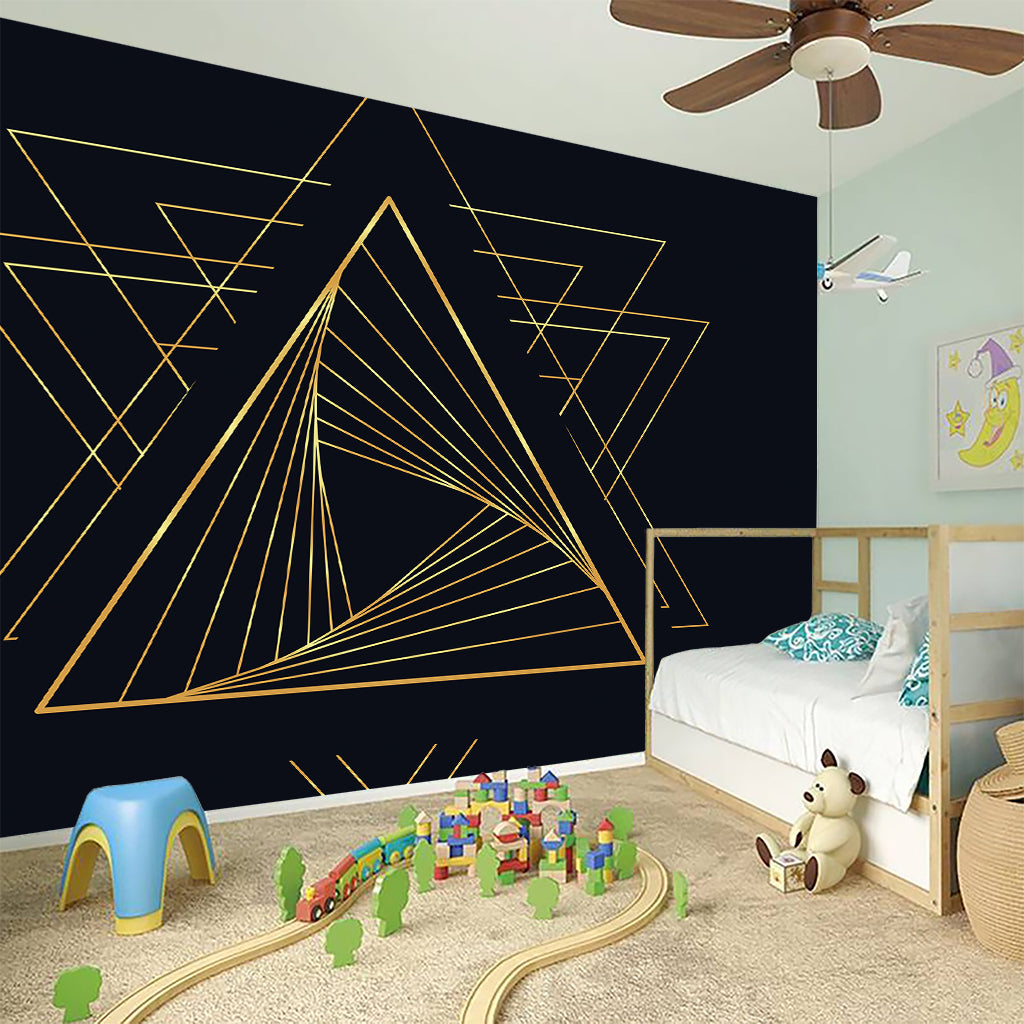 Golden Pyramid Print Wall Sticker