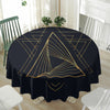 Golden Pyramid Print Waterproof Round Tablecloth