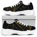 Golden Pyramid Print White Chunky Shoes