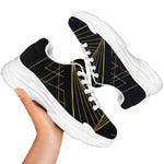 Golden Pyramid Print White Chunky Shoes