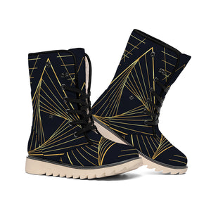 Golden Pyramid Print Winter Boots