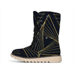 Golden Pyramid Print Winter Boots