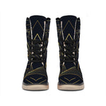 Golden Pyramid Print Winter Boots