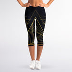 Golden Pyramid Print Women's Capri Leggings