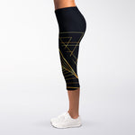 Golden Pyramid Print Women's Capri Leggings