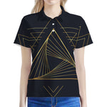 Golden Pyramid Print Women's Polo Shirt