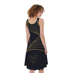 Golden Pyramid Print Women's Sleeveless Dress