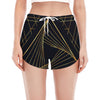 Golden Pyramid Print Women's Split Running Shorts